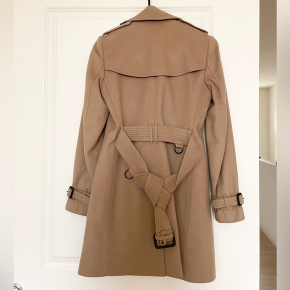Burberry double breasted cashmere wool short trench coat 2 - Picture 5 of 9